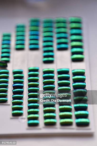 View of the nail board backstage for Naeem Khan during New York Fashion Week: The Shows at Gallery I at Spring Studios on February 13, 2018 in New...