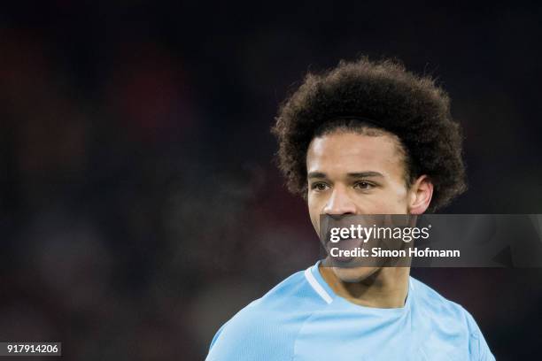 Leroy Sane of Manchester City looks on during the UEFA Champions League Round of 16 First Leg match between FC Basel and Manchester City at St....