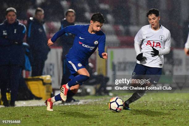 George McEachran of Chelsea during the FA youth cup match between Tottenham Hotspur and Chelsea at The Lamex Stadium on February 13, 2018 in...