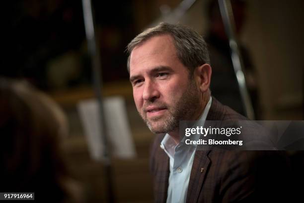 Brad Garlinghouse, chief executive officer of Ripple Labs Inc., speaks during a Bloomberg Television interview at the Goldman Sachs Technology and...