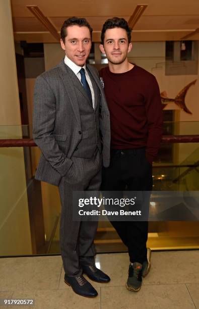 Ben Batt and Jonathan Bailey attend the press night after party for "The York Realist" at The Hospital Club on February 13, 2018 in London, England.