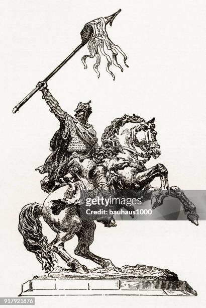william the conqueror, 1027-1087, gravur - lance king stock-grafiken, -clipart, -cartoons und -symbole