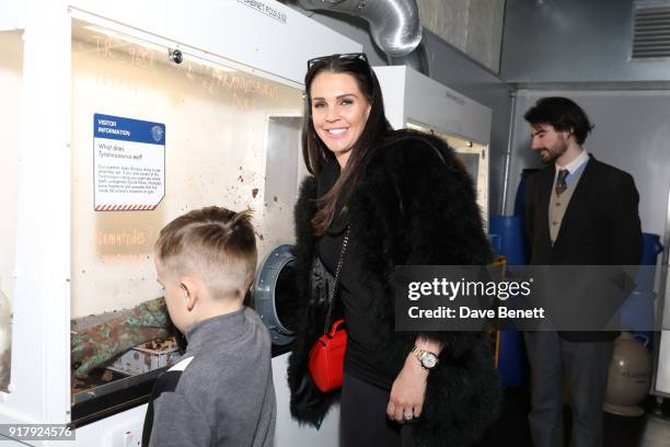 Danielle Lloyd attends the launch of Dinosaurs in the Wild at Greenwich Peninsula on February 13, 2018 in London, England.