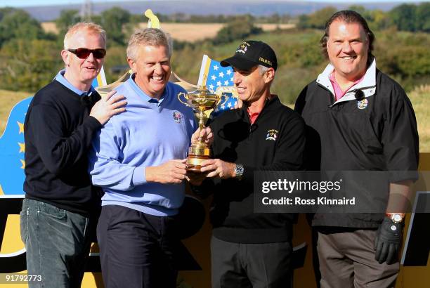 Personality Chris Evans, Colin Montgomerie the European Ryder Cup Captain, Corey Pavin the American Ryder Cup Captain and Welsh Opera star Bryn...
