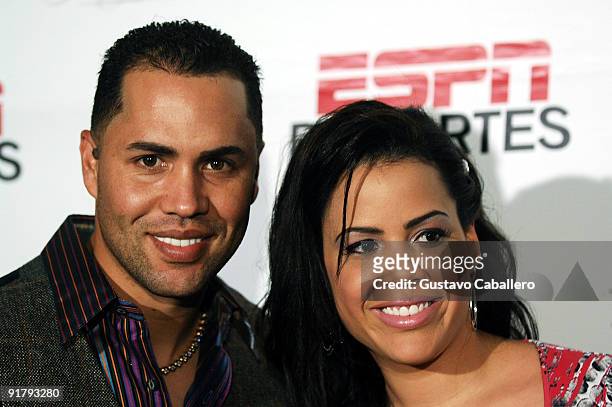 Carlos Beltran and Jessica Beltran attends the ESPN Deportes and Viceroy Miami Welcome Latino owners of the Miami Dolphins event at Club 50 at...