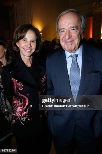 Dominique Arpels and Christian Langlois Meurinne attend the Charity Gala against Alzheimer's disease - Cocktail at Hotel Salomon de Rothschild on...