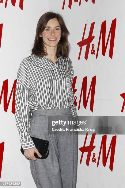 Miriam Stein wearing H&M during the Inter/VIEW X H&M Party on February 13, 2018 in Berlin, Germany.