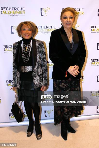 Empress Farah Pahlavi and guest attend the Charity Gala against Alzheimer's disease at Salle Pleyel on February 12, 2018 in Paris, France.