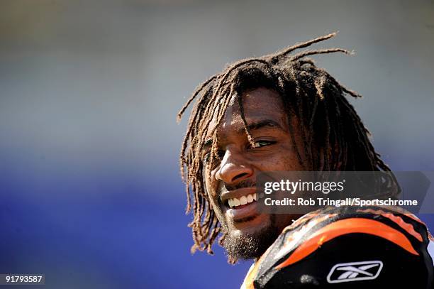 Cedric Benson of the Cincinnati Bengals looks on before a game against the Baltimore Ravens at M&T Bank Stadium on October 11, 2009 in Baltimore,...