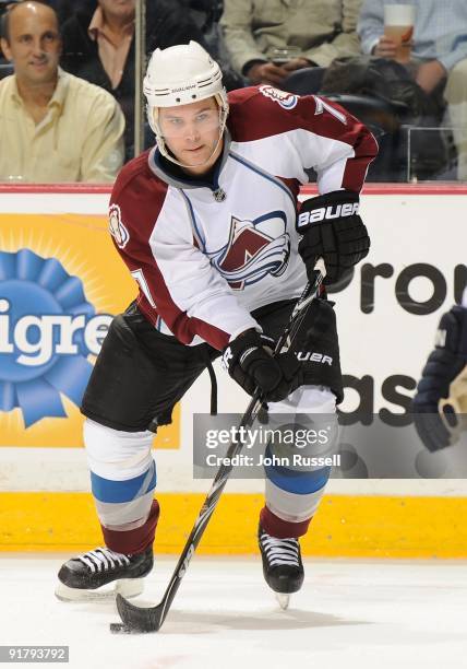 Hensick of the Colorado Avalanche skates against the Nashville Predators on October 8, 2009 at the Sommet Center in Nashville, Tennessee.