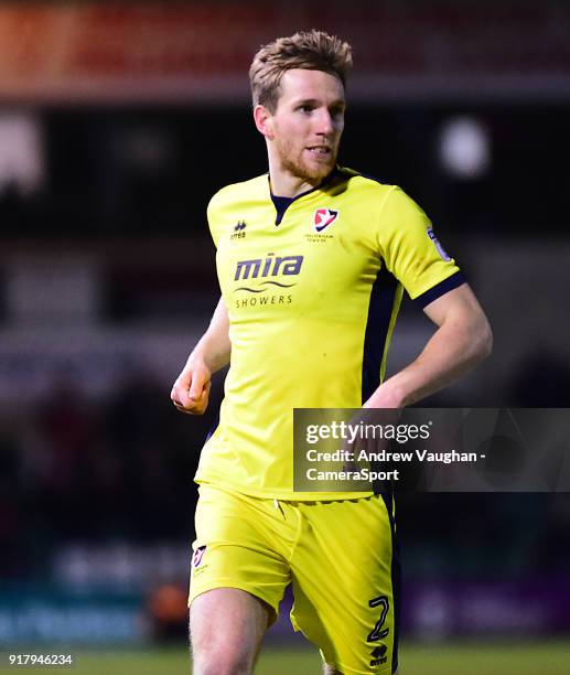 Cheltenham Town's Jamie Grimes during the Sky Bet League Two match between Lincoln City and Cheltenham Town at Sincil Bank Stadium on February 13,...