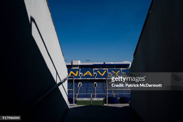 General view during a tour of the Navy-Marine Corps Memorial Stadium, the site of the 2018 Coors Light NHL Sadium Series game between the Toronto...