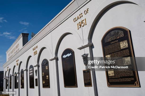 An exterior view during a tour of the Navy-Marine Corps Memorial Stadium, the site of the 2018 Coors Light NHL Sadium Series game between the Toronto...