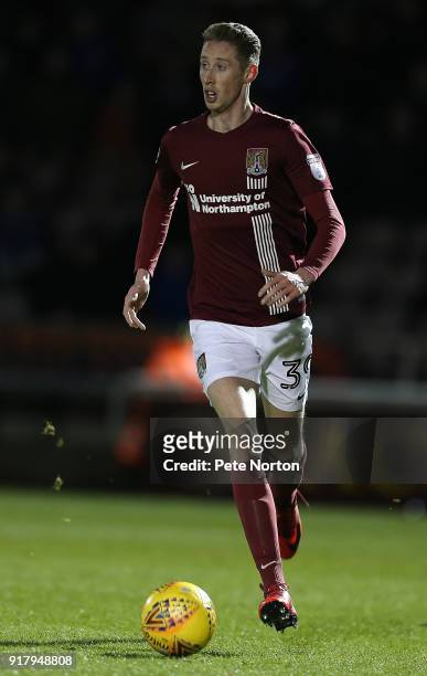 Joe Bunney of Northampton Town in action during the Sky Bet League One match between Northampton Town and Gillingham at Sixfields on February 13,...