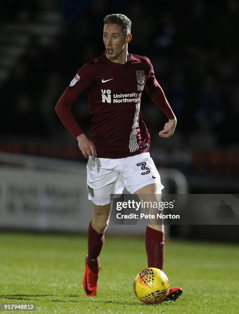 Joe Bunney of Northampton Town in action during the Sky Bet League One match between Northampton Town and Gillingham at Sixfields on February 13,...