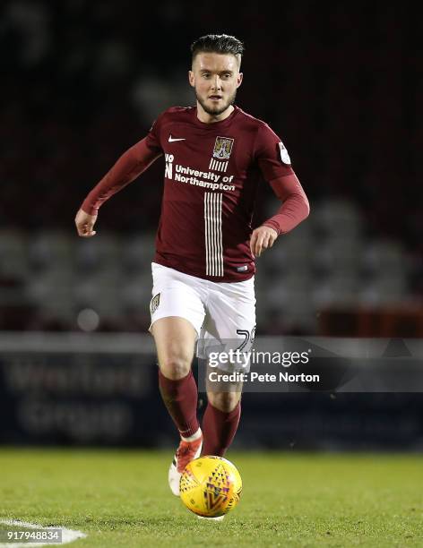 Matt Grimes of Northampton Town in action during the Sky Bet League One match between Northampton Town and Gillingham at Sixfields on February 13,...