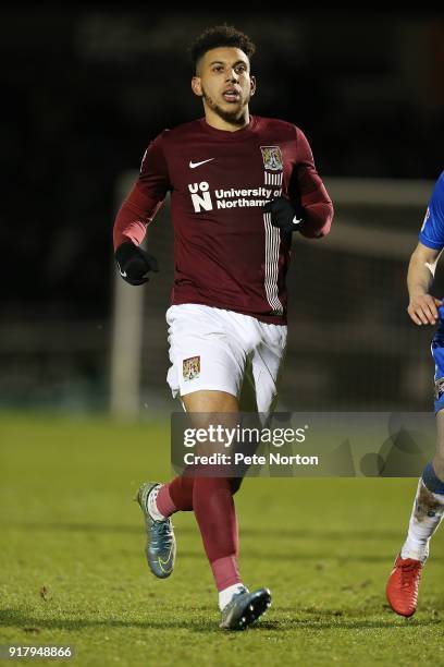 Daniel Powell of Northampton Town in action during the Sky Bet League One match between Northampton Town and Gillingham at Sixfields on February 13,...