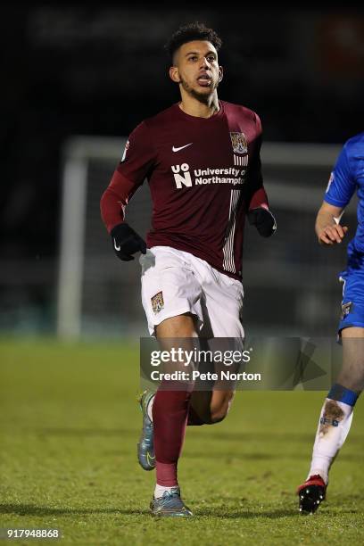 Daniel Powell of Northampton Town in action during the Sky Bet League One match between Northampton Town and Gillingham at Sixfields on February 13,...