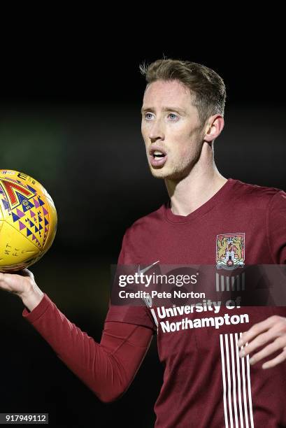 Joe Bunney of Northampton Town in action during the Sky Bet League One match between Northampton Town and Gillingham at Sixfields on February 13,...