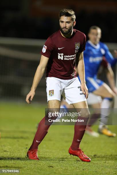 Jordan Turnbull of Northampton Town in action during the Sky Bet League One match between Northampton Town and Gillingham at Sixfields on February...