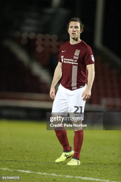 John-Joe O'Toole of Northampton Town in action during the Sky Bet League One match between Northampton Town and Gillingham at Sixfields on February...