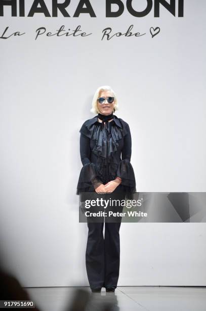 Designer Chiara Boni walks the runway at Chiara Boni La Petite Robe show during New York Fashion Week at Gallery II at Spring Studios on February 13,...