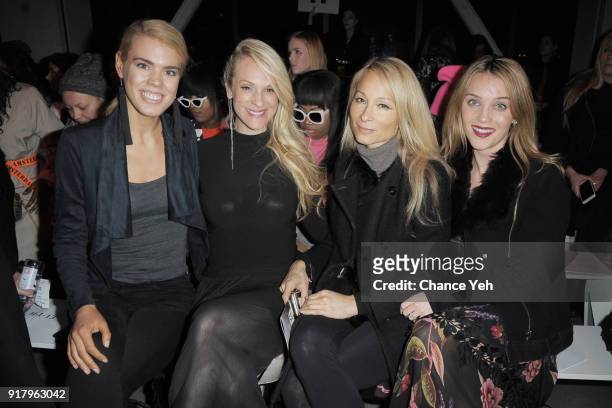 Brana Dane, Consuelo Vanderbilt Costine, Indira Cesarine, and Amy Louise Bailey attens the Vivienne Tam front row during New York Fashion Week at...