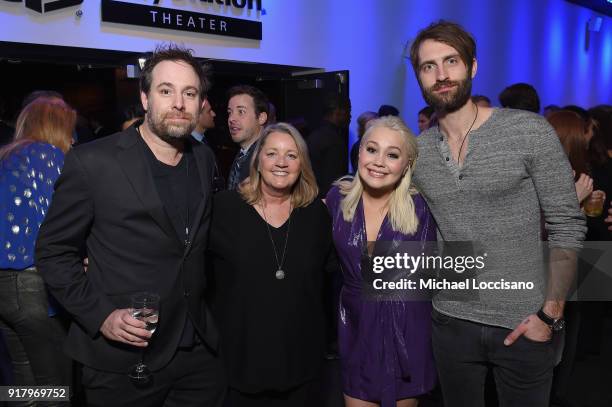 Songwriter Phil Barton, songwriter and publisher Liz Rose, musician and CMT Next Women of Country RaeLynn Davis and musician Ryan Hurd attend the...