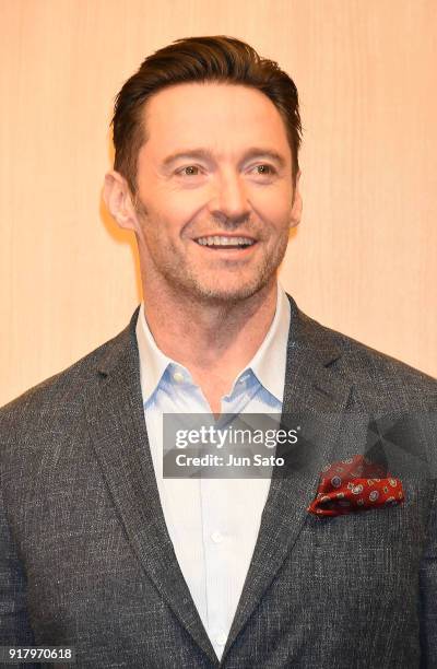 Hugh Jackman attends the photocall for 'The Greatest Showman' at Midtown Hall on February 14, 2018 in Tokyo, Japan.