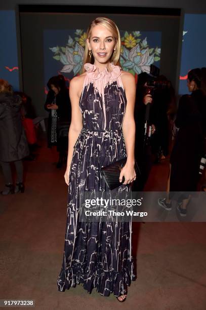 Actor Olivia Jordan attends the Vivienne Tam front row during New York Fashion Week: The Shows at Gallery I at Spring Studios on February 13, 2018 in...