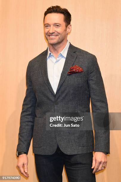 Hugh Jackman attends the photocall for 'The Greatest Showman' at Midtown Hall on February 14, 2018 in Tokyo, Japan.