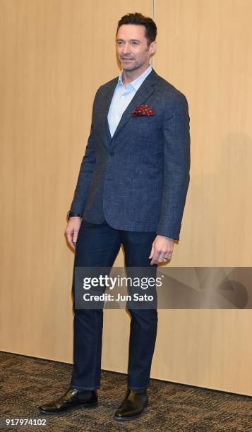 Hugh Jackman attends the photocall for 'The Greatest Showman' at Midtown Hall on February 14, 2018 in Tokyo, Japan.