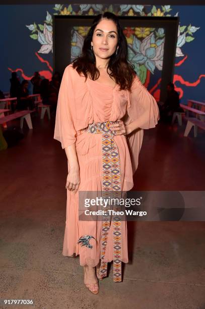 Actor Lela Loren attends the Vivienne Tam front row during New York Fashion Week at Spring Studios on February 15, 2018 in New York City.