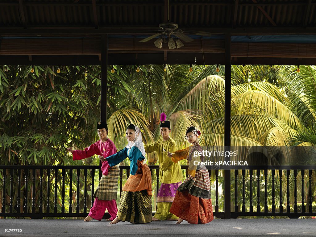 A Malaysian dance troupe.