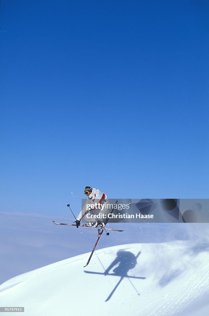 Skier in midair