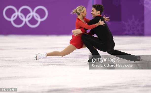 Kirsten Moore-Towers and Michael Marinaro of Canada compete during the Pair Skating Short Program on day five of the PyeongChang 2018 Winter Olympics...