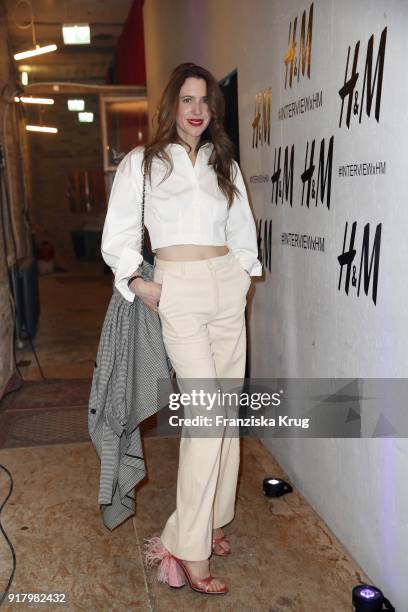 Julia Malik wearing H&M during the Inter/VIEW X H&M Party on February 13, 2018 in Berlin, Germany.