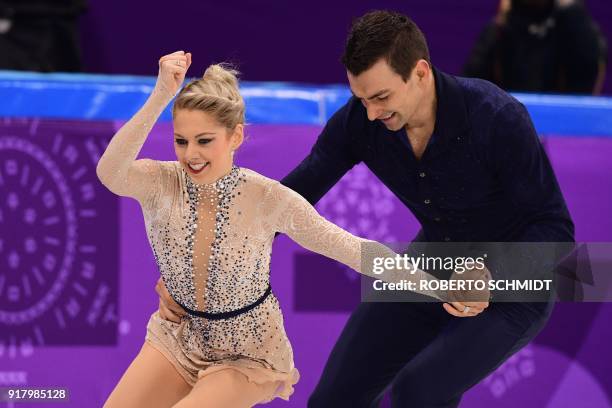 S Alexa Scimeca Knierim and USA's Chris Knierim compete in the pair skating short program of the figure skating event during the Pyeongchang 2018...