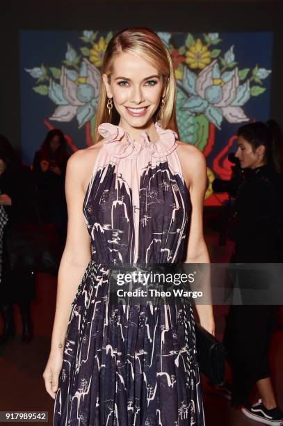 Actor Olympiah Jordan attends the Vivienne Tam front row during New York Fashion Week: The Shows at Gallery I at Spring Studios on February 13, 2018...