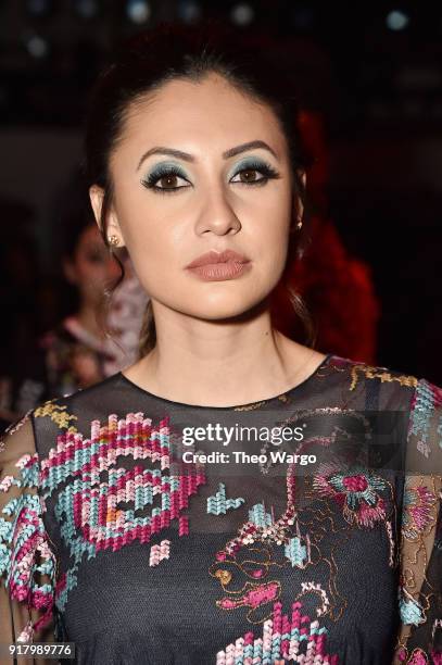 Francia Raisa attends the Vivienne Tam front row during New York Fashion Week: The Shows at Gallery I at Spring Studios on February 13, 2018 in New...