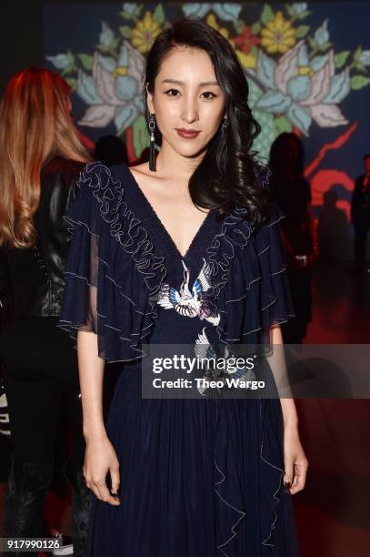 Jane Wu attends the Vivienne Tam front row during New York Fashion Week: The Shows at Gallery I at Spring Studios on February 13, 2018 in New York...