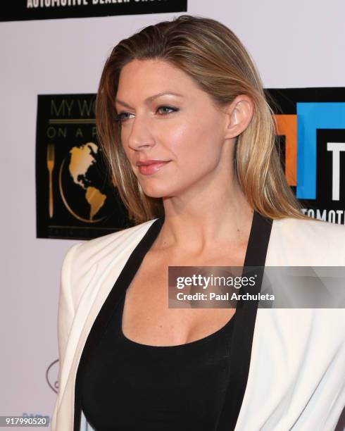 Actress Jes MaCallan attends the trophy celebration benefiting the Make-A-Wish Foundation on February 11, 2018 in Los Angeles, California.