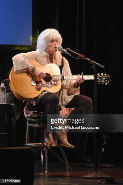 Musician Emmylou Harris performs onstage at the Country Music Hall of Fame and Museum's 'All for the Hall' Benefit on February 12, 2018 in New York...