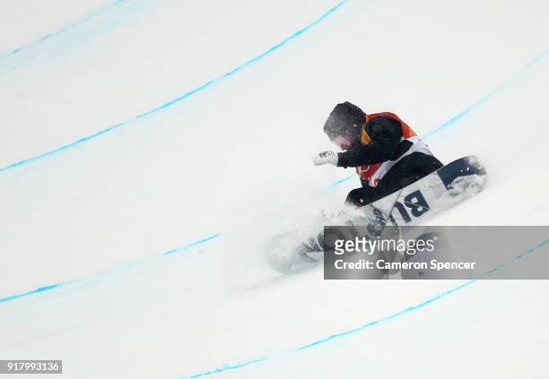 Peetu Piiroinen of Finland competes during the Snowboard Men's Halfpipe Final on day five of the PyeongChang 2018 Winter Olympics at Phoenix Snow...
