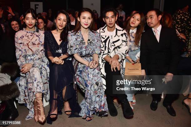 Wen Ya, Jane Wu, Qing Jia, Jianyu Feng, Daisy Toi, and guest attends the Vivienne Tam front row during New York Fashion Week: The Shows at Gallery I...