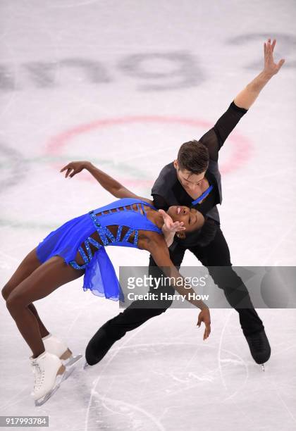 Vanessa James and Morgan Cipres of France compete during the Pair Skating Short Program on day five of the PyeongChang 2018 Winter Olympics at...