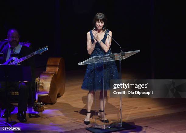 Lincoln Center Chair Katherine Farley speaks onstage at the Winter Gala at Lincoln Center at Alice Tully Hall on February 13, 2018 in New York City.