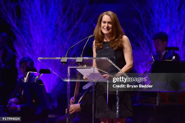 Lincoln Center Presaident Debora L. Spar speaks onstage at the Winter Gala at Lincoln Center at Alice Tully Hall on February 13, 2018 in New York...