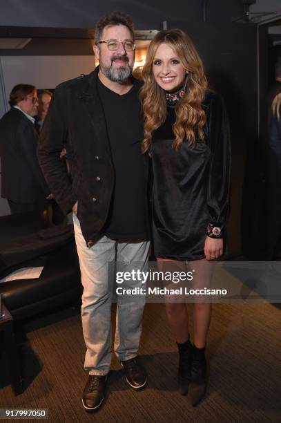 Musicians Vince Gill and Carly Pearce attend the Country Music Hall of Fame and Museum's 'All for the Hall' Benefit on February 13, 2018 in New York...