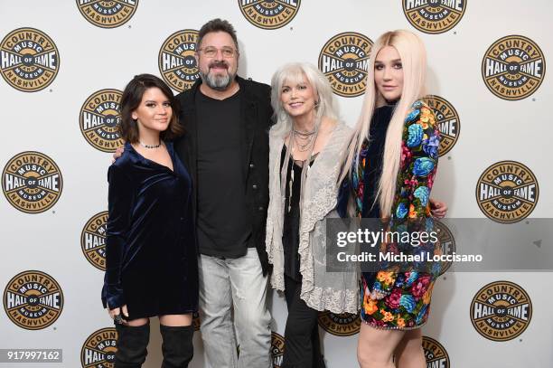 Musicians Maren Morris, Vince Gill, Emmylou Harris and Kesha attend the Country Music Hall of Fame and Museum's 'All for the Hall' Benefit on...